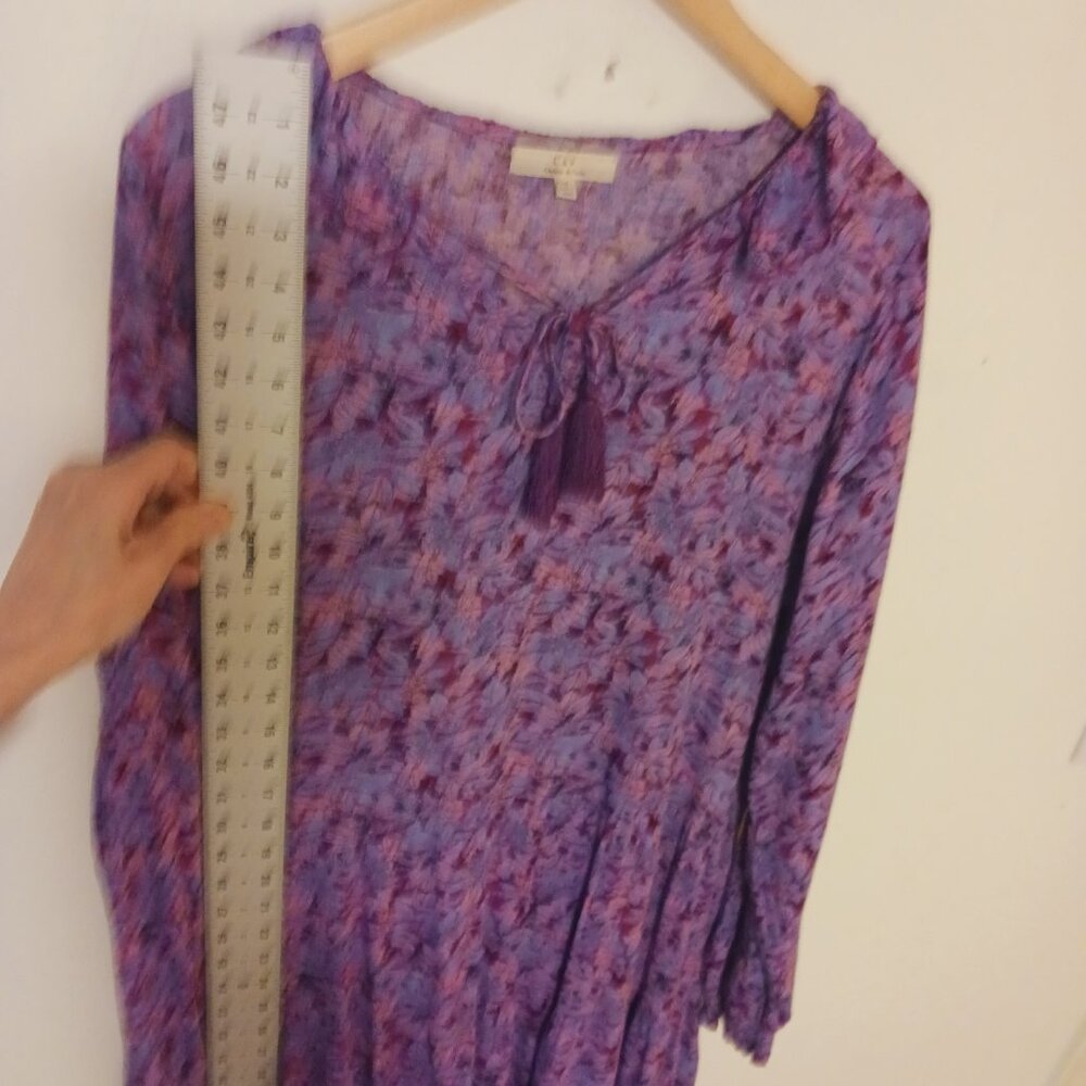 Chelsea & Violet Floral Purple Tiered Maxi Dress Size Medium, Boho, Cottagecore - Picture 13 of 16